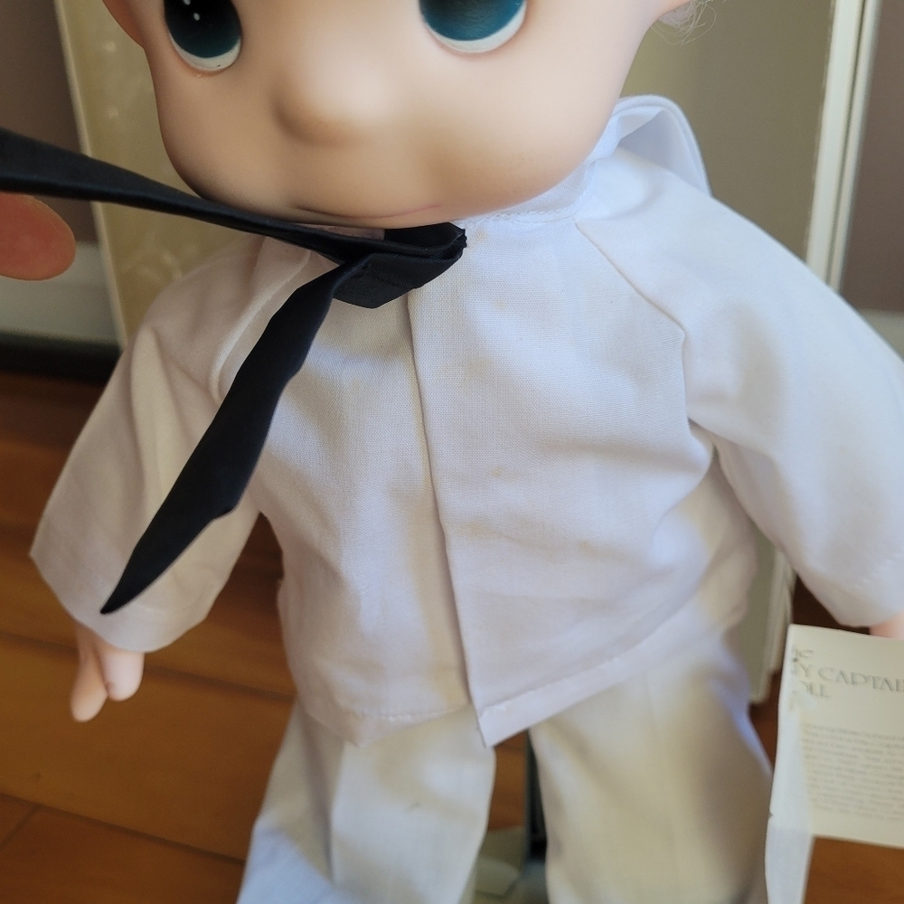 PRECIOUS MOMENTS - SAILOR SAM 15" Doll Limited - Navy Porcelain In Box BLACK TIE - Picture 10 of 14